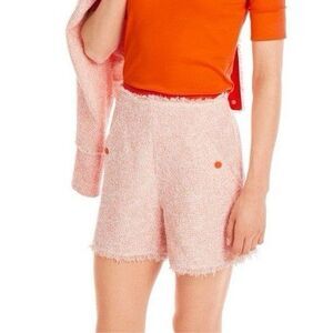 NWT Marc Cain Sports Willmar Shorts Light Orange Bouclé Tweed Shorts Size 4 N2